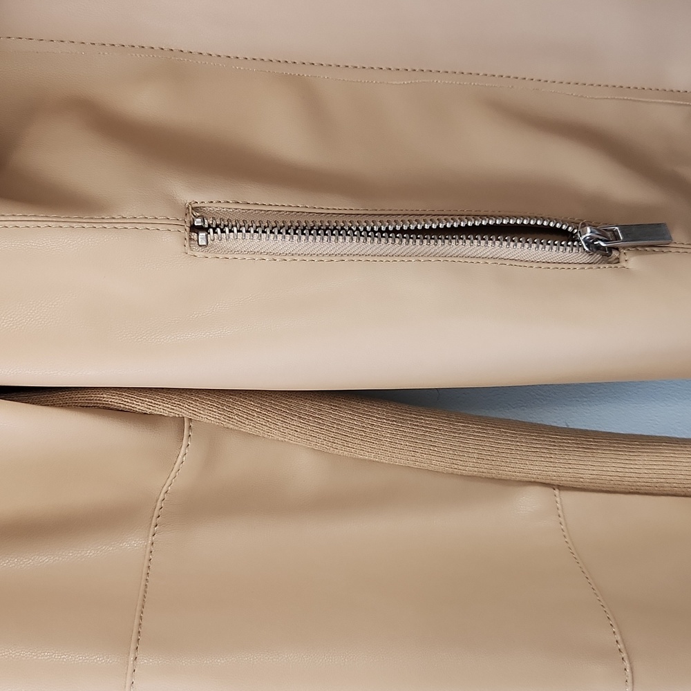 Bagatelle Faux Leather Drape Front Jacket – Chic Minimalist Layer - Picture 11 of 13